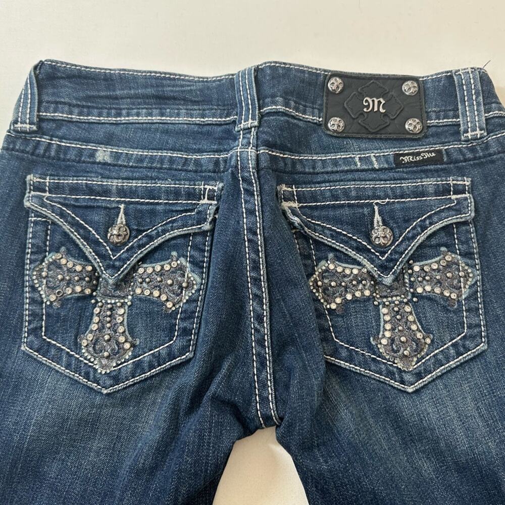 Miss Me Skinny Jeans Women 29‎ Blue Excellent Cross Bling Rhinestone JP5046SK